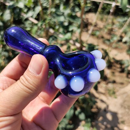 Handmade Unique Paw Glass Pipes Blue Mystery Hand Pipe Pretty Pipes Beautiful Gift