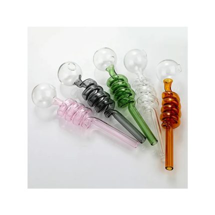 Hand Pipes special Glass Oil Burner Pipe Tobcco Dry Herb Big Ball Water Bubbler Smoking Tubes Thick Glass Tube Pyrex Nail Tips Green Blue Pink Black mix color send