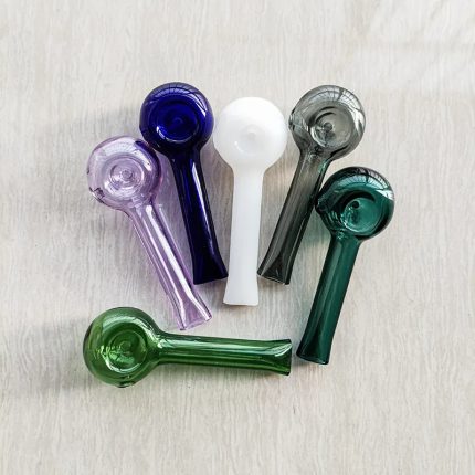 Collection Spoon Pyrex Glass Tobacco Pipe Thick Oil Burner Hand Pipes Smoking Tubes Glass Tube Dry Herb Nail Burning Purple Green Blue White Gray Mix Color Wholesale