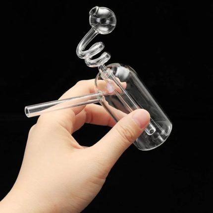 Clear Glass Oil Burner Pipe Hookah Smoking Accessories Water Bubbler Pipes Bong Spiral Integrated Mini Percolater Portable Dab Rig Transparent bongs for Smokers