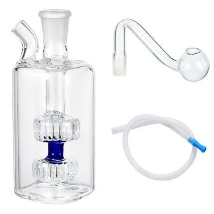 Mini Hookahs Set Glass Bongs Bubbler Oil Burner Ash Catcher Smoking dab rig Portable percolator Bong Water Pipes with 10mm Male Joint Bowl and Hose Smoker Wholesale