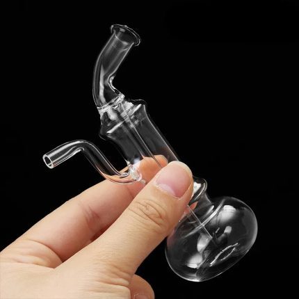 3.9 inch Hookahs Mini Clear smoking Glass Bowl Shisha Oil Burner Percolater Bubbler Pipes Ash Catchers for Bong Small Pot Water Pipes Recycler Rig 10mm Accessories