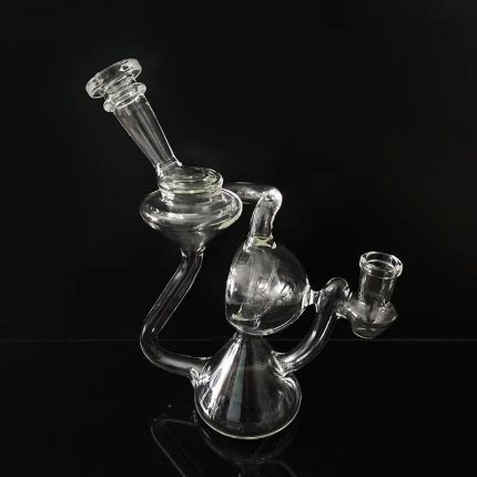 Bongs Dab Rig Recycler Water Pipes Bubbler Percolater Bongs Smoking Pipe with 14mm Male Clear glass bowl 8 inch Transparent Thick Pyrex Hookah Shisha Whole Set