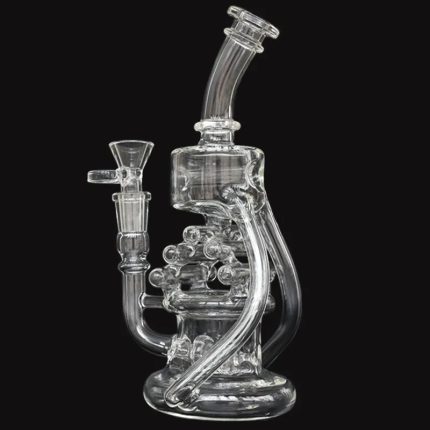 Transparent Thick Glass Bongs Smoking Pipe Sailboat shape Recycler Glass Oil Dab Rigs percolator Water Pipes Female Joint With 14mm clear Bowl Accessories