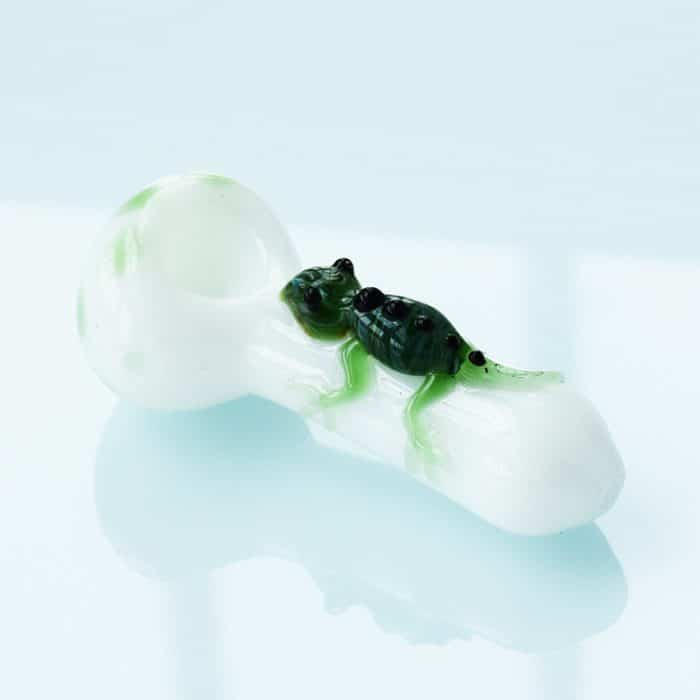 Gecko Glass Green Lizard Pipe Hand Blown Pipe - Image 13