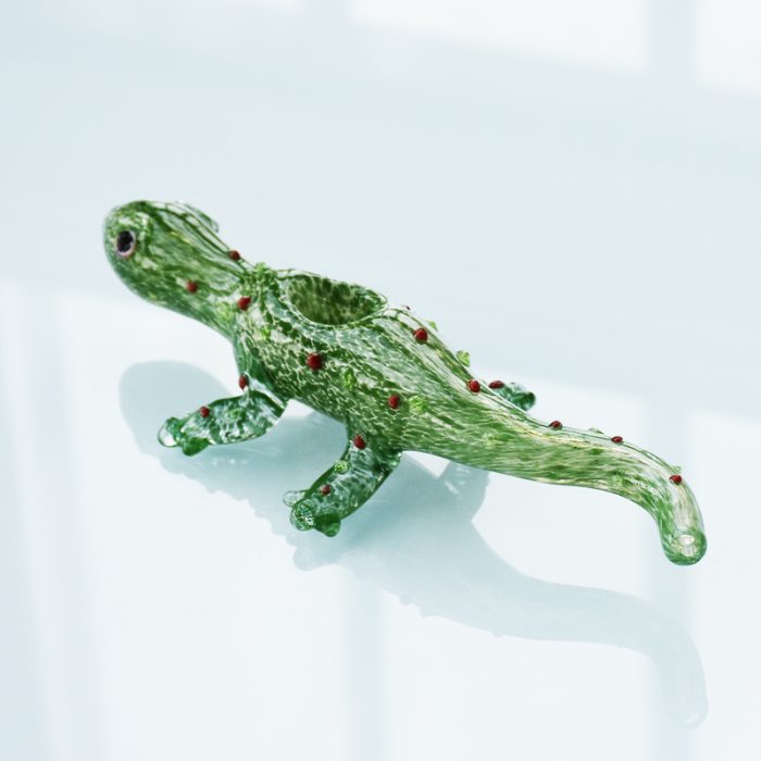 Lizard Pipe Glass American Glass Dry Spoon Pipe - Image 9
