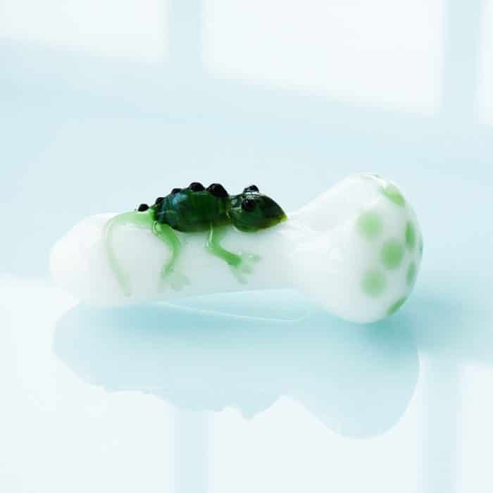 Gecko Glass Green Lizard Pipe Hand Blown Pipe - Image 10