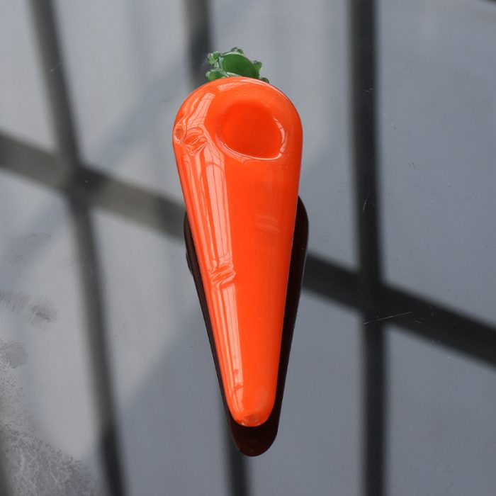 Dry Spoon Pipe Carrot Body Glass Pipe - Image 4