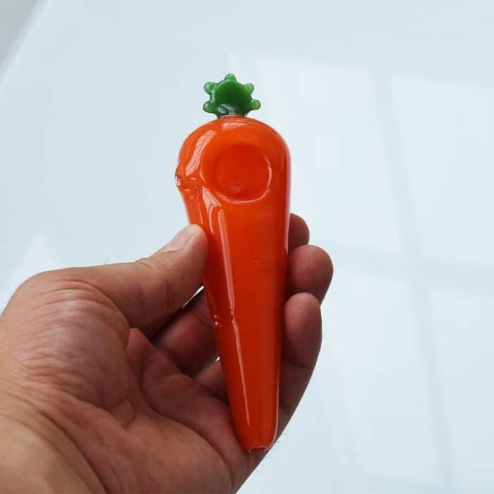 Dry Spoon Pipe Carrot Body Glass Pipe - Image 3