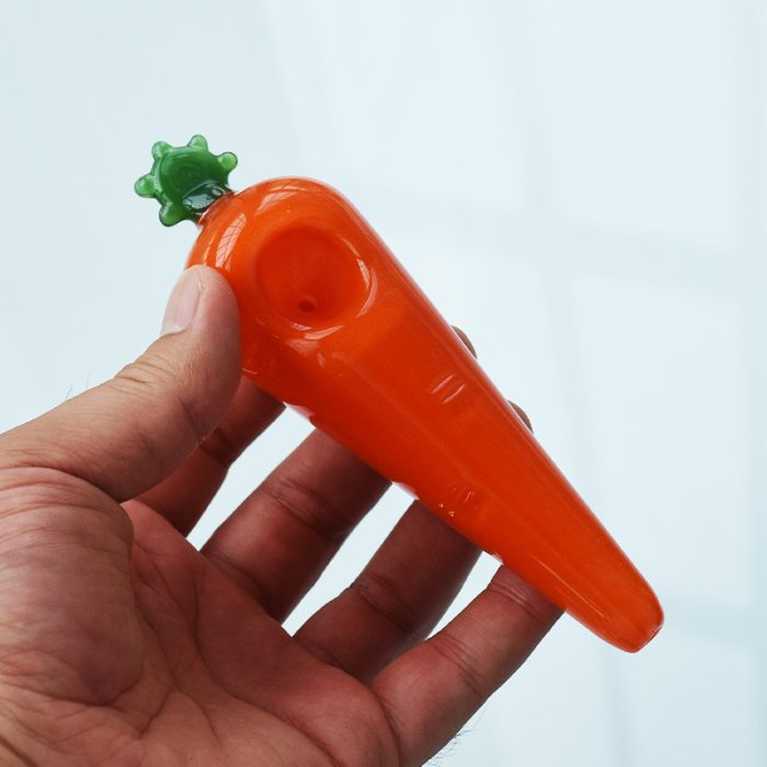 Dry Spoon Pipe Carrot Body Glass Pipe - Image 2