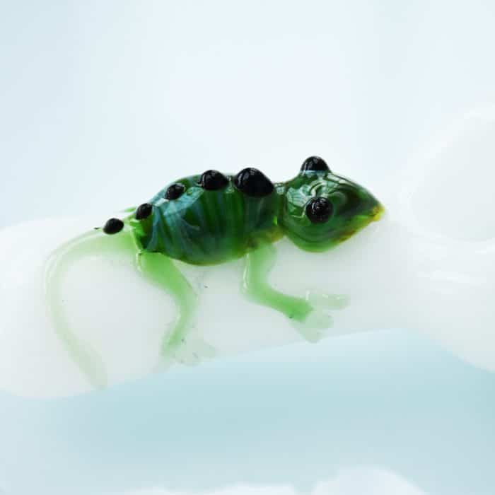 Gecko Glass Green Lizard Pipe Hand Blown Pipe - Image 5