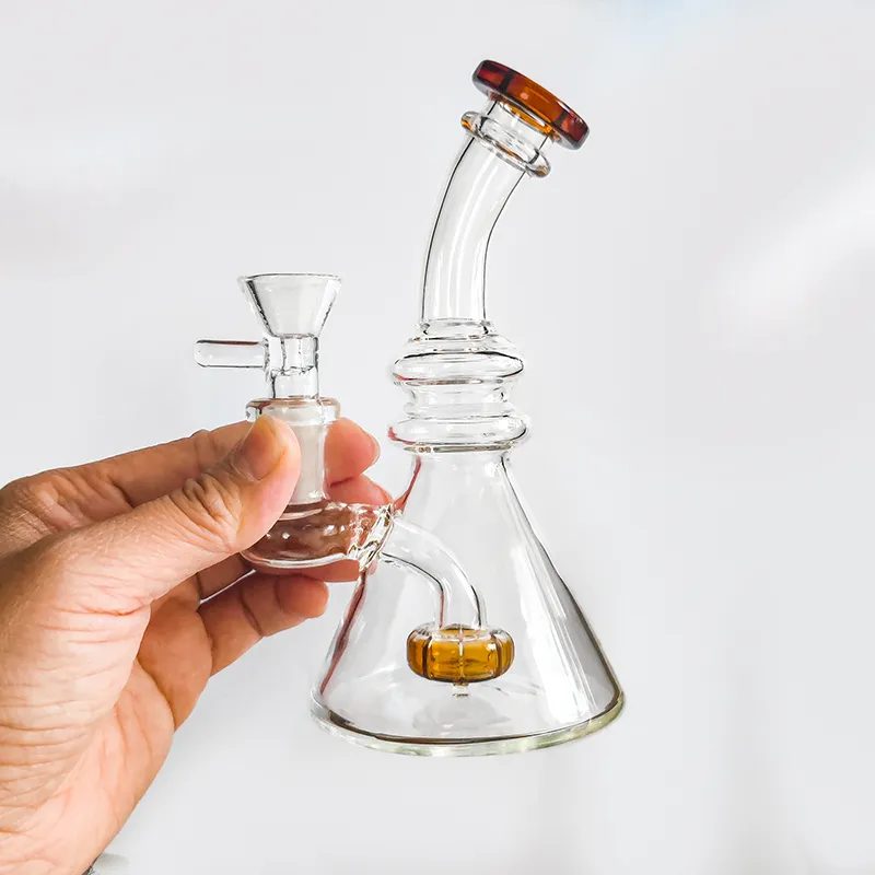Mini Beaker Pipe with Colored Accents