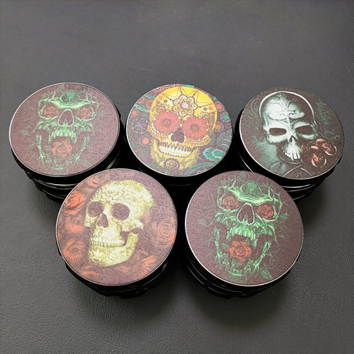 Skull Series Aluminum Herb Grinder 63MM 4 Piece Metal Tobacco Grinder - Image 6