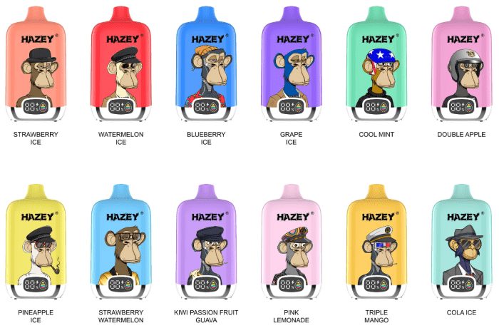 HAZEY Vape Kits 18000 Puffs Disposable Monkey Pattern - Image 2